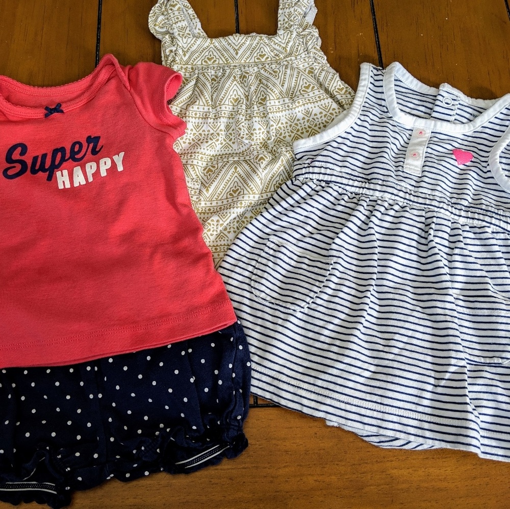 3 baby girl summer outfits 6 month